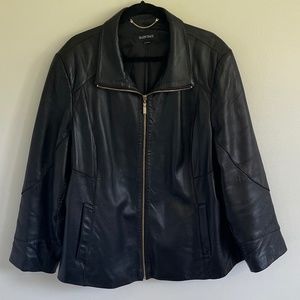 Ellen Tracy Black Leather Jacket size 3x